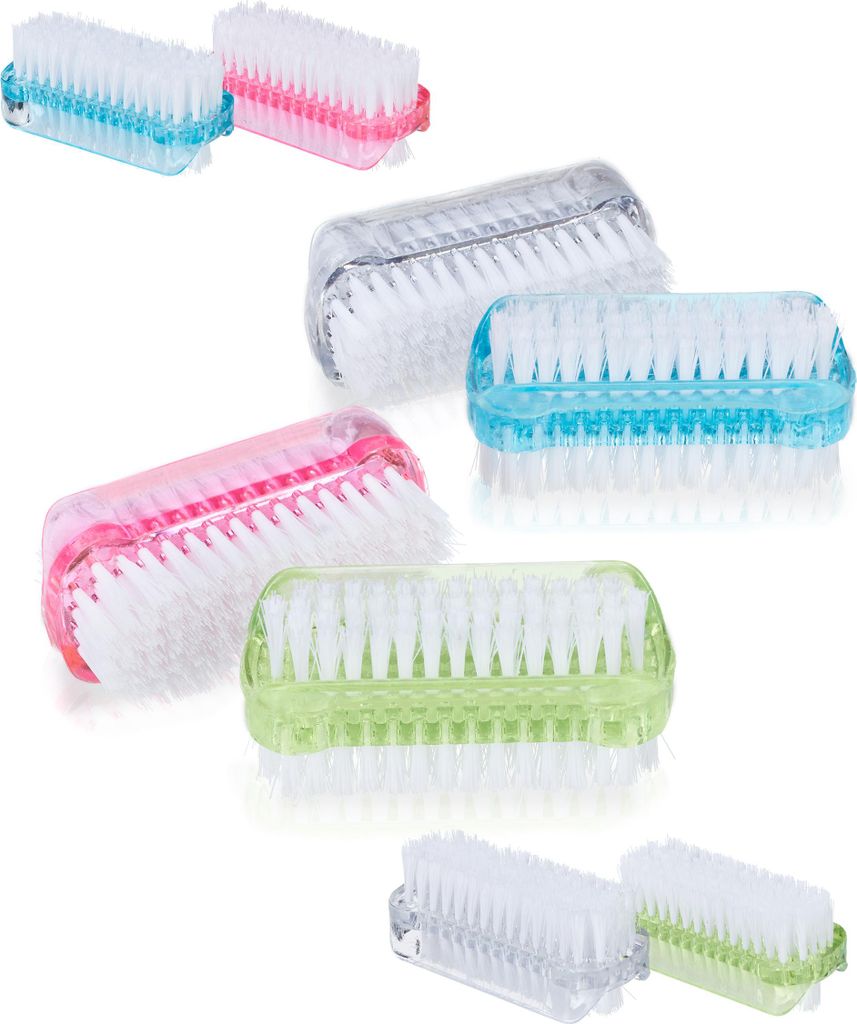 Lot de 8 brosses à ongles Relaxdays, brosses à main double Image du produit 