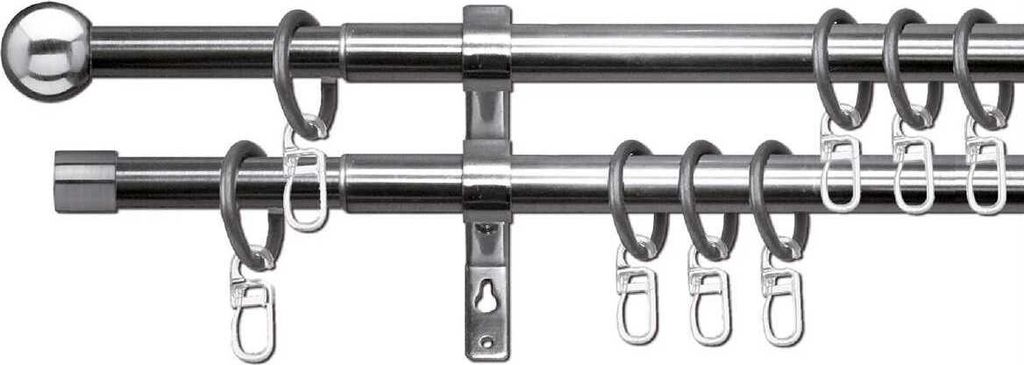 Stilgarnitur Set Edelstahl (120-230cm) ausziehbar Formentor-Doppellauf-Garnitur