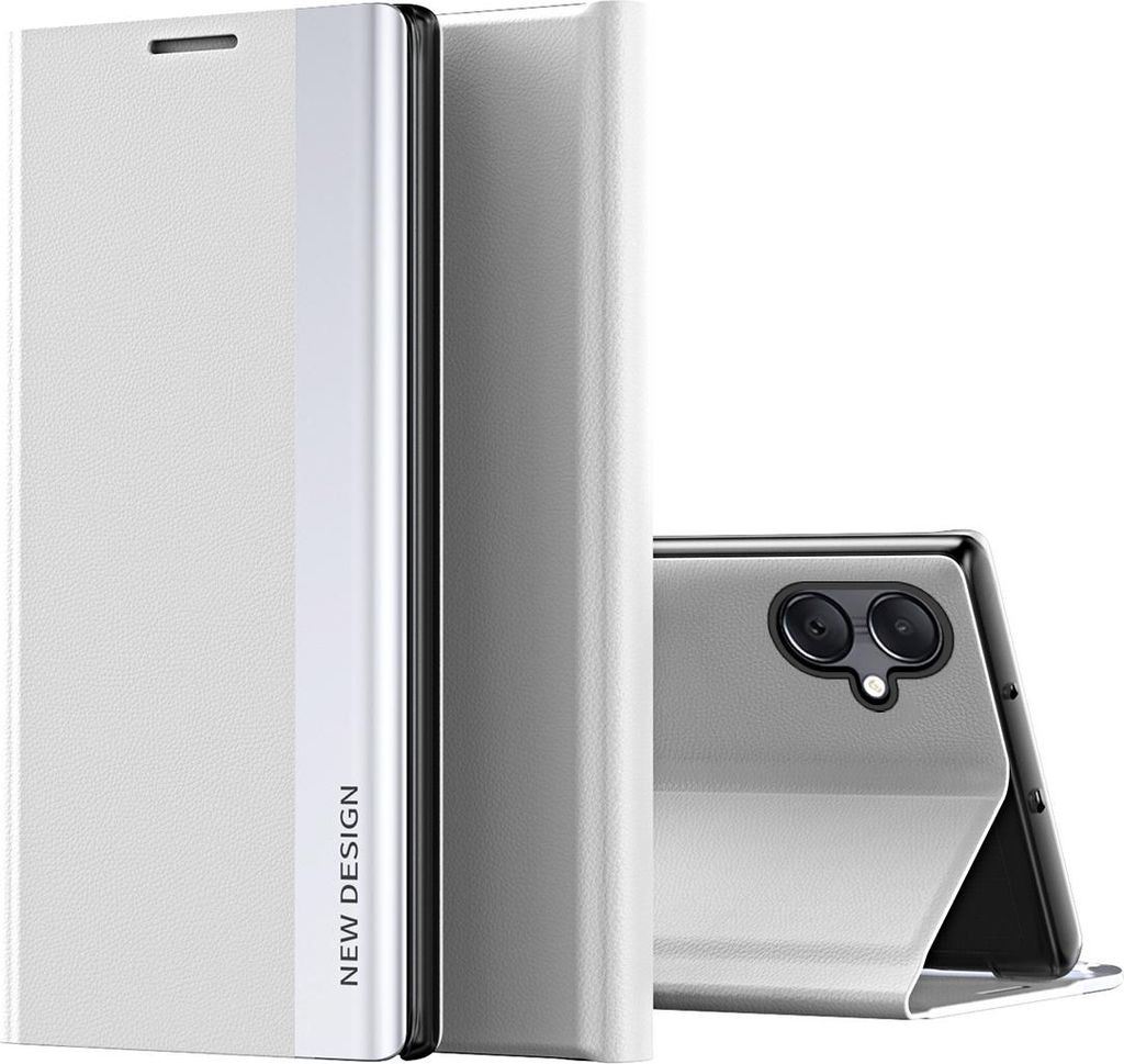 Hülle für Samsung Galaxy A07 4G, Kunstleder Magnetisch Klapp Stand Schutzhülle Weiß