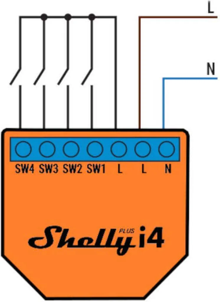 Module de Commande Wi-Fi Shelly Plus i4 pour Interrupteurs Intelligents - 14