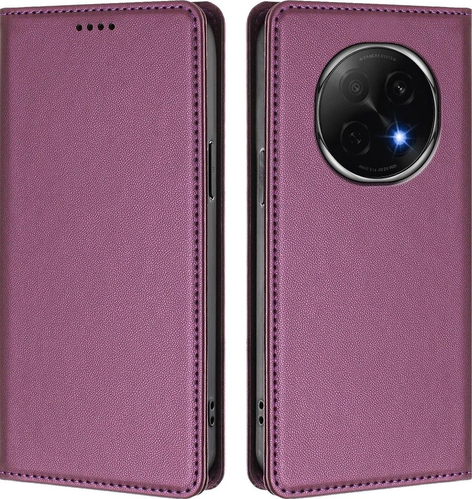 Handyhülle für Oppo F29 Pro, Kunstleder Klapphülle Stoßfeste Magnetische Hülle mit Ständer Lila