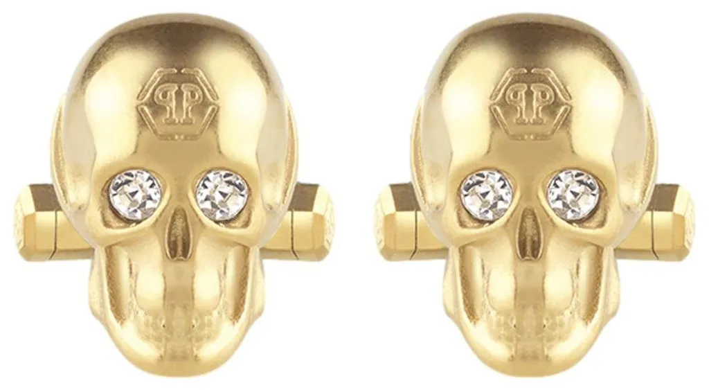Philipp Plein PJ9AA06CU Boutons Manchette Tête de Mort et Cristaux
