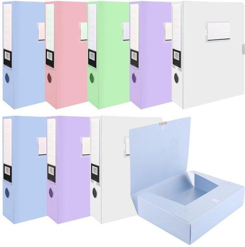 Plastische A4-Map-Boxen 75 mm hoch, 10er Pack, gefärbt