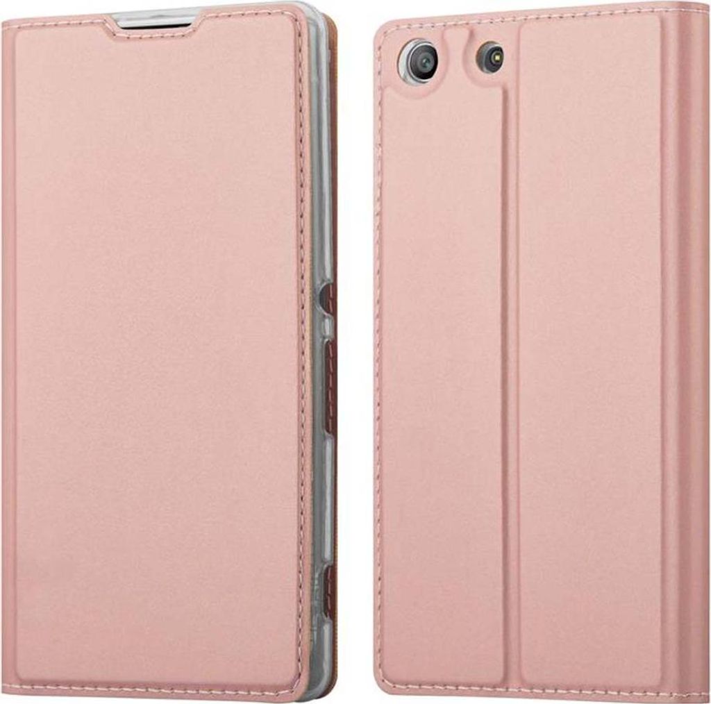 Cadorabo Handyhülle für Sony Xperia M5 Schutz Hülle in Rosa Cover Etui Book Case Booklet
