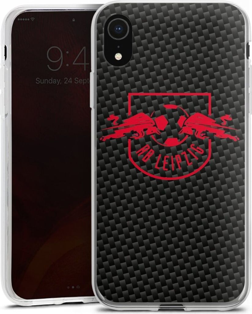 DeinDesign Handyhülle für Apple iPhone Xr Silikon Hülle Case Smartphone Schutzhülle Carbon Offizielles Lizenzprodukt RB Leipzig