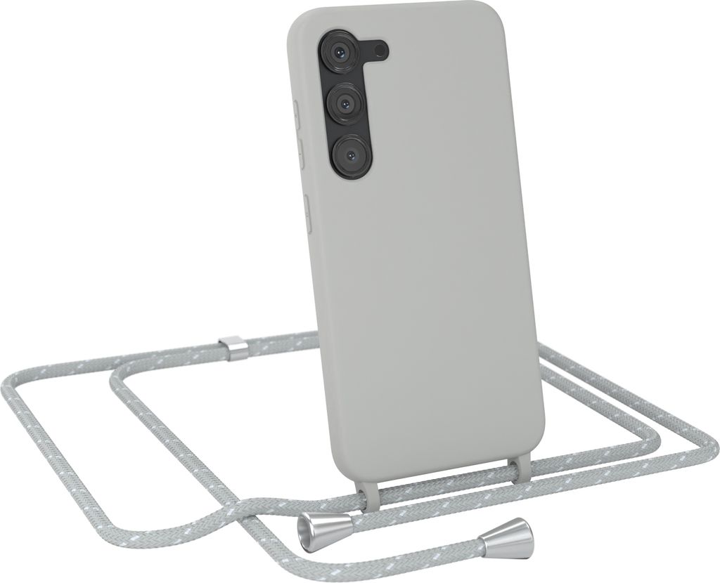EAZY CASE Handykette kompatibel mit Samsung Galaxy S23 Handyhülle zum Umhängen, Silikon Hülle mit Band, Schutzhülle mit Ersatzkordel, Stylische...