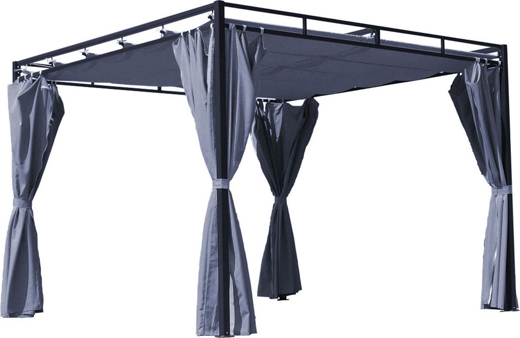 Ersatzdach Flachdach Pergola Firenze 3x3 Meter Grau Pavillon Ersatzbezug
