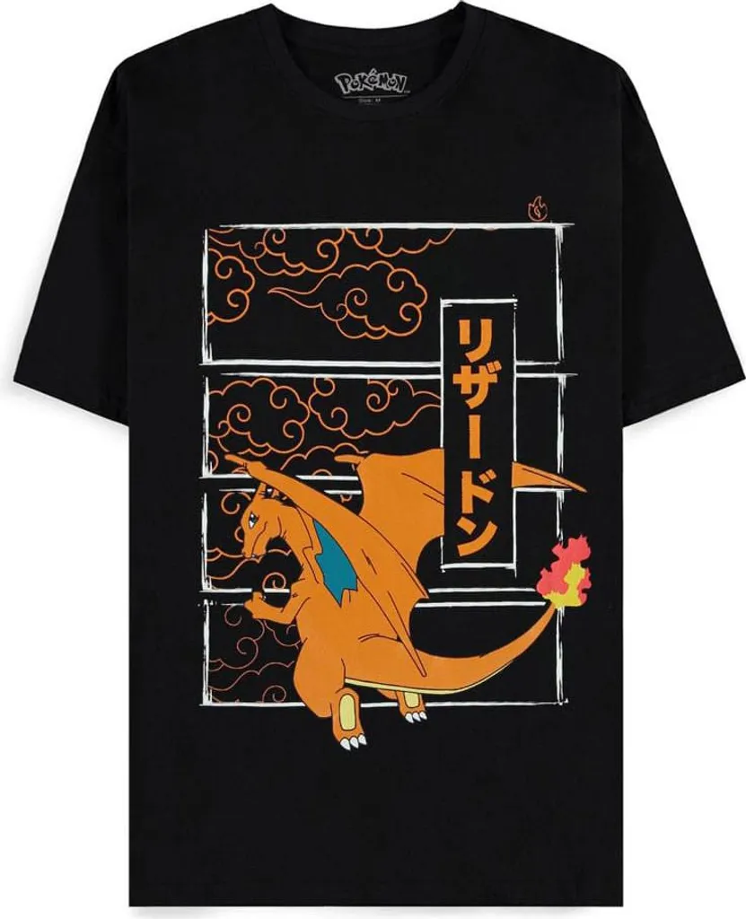 Vêtement Pokémon Dracaufeu en Coton - T-shirt Manga Charizard Taille L
