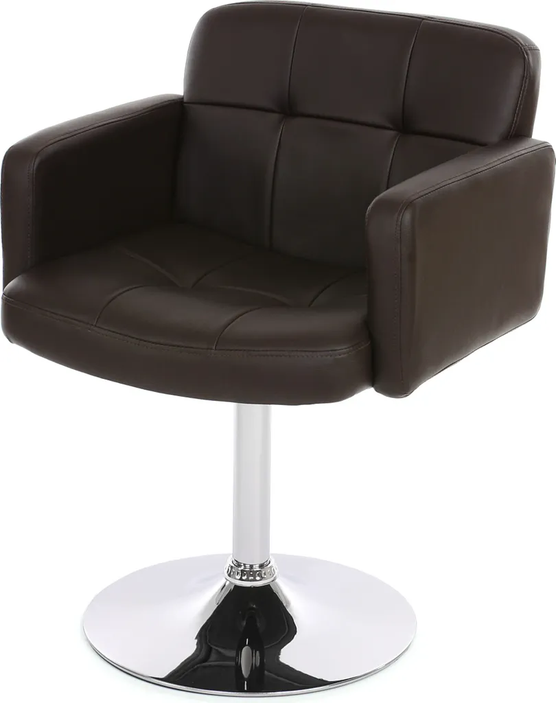 Sedia Design Orlando Girevole Marrone | Ecopelle Luxury Cromo