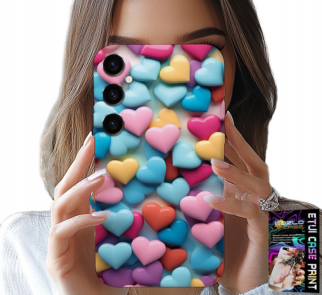 Hülle Für Samsung Galaxy S24 Plus - Bunte Herzen Personalisierbar