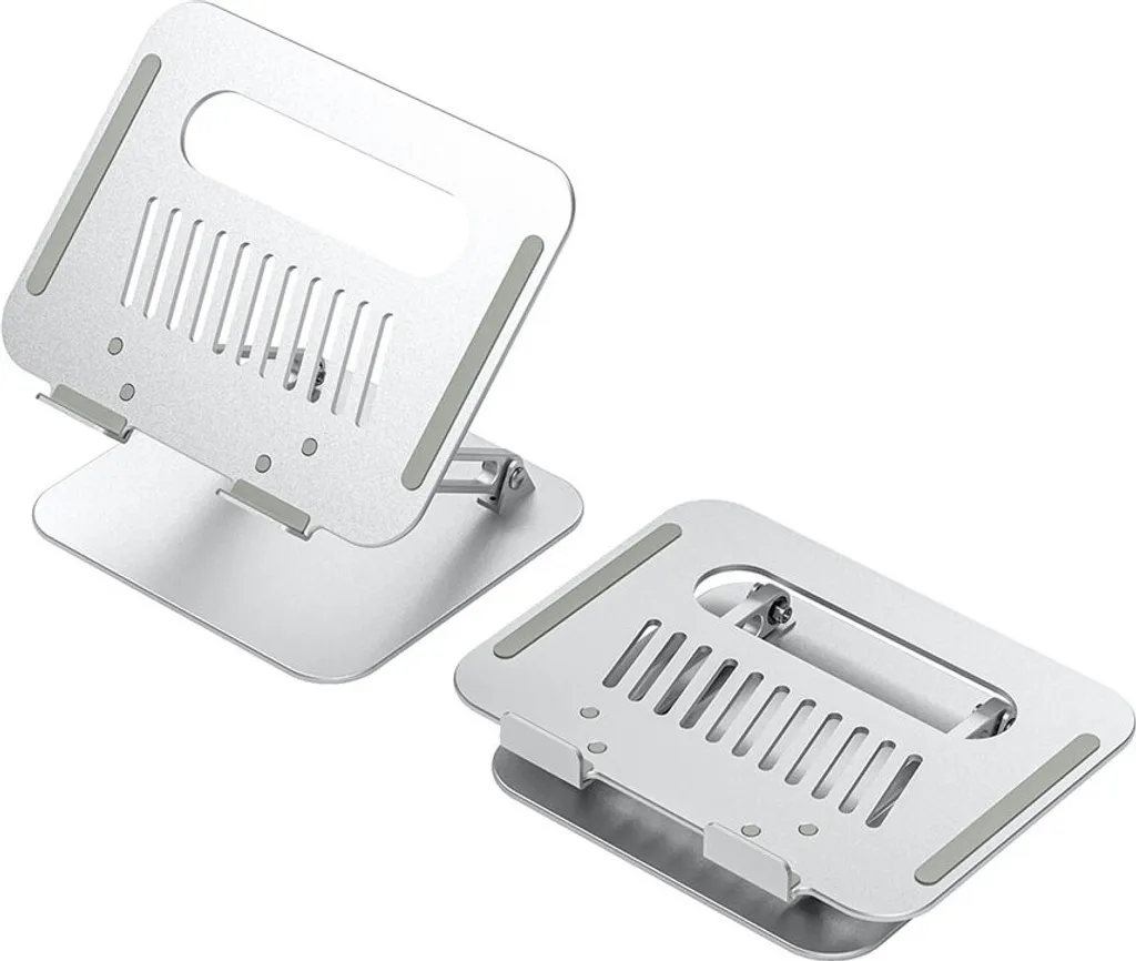 Support tablette ergonomique argenté en aluminium aéronautique