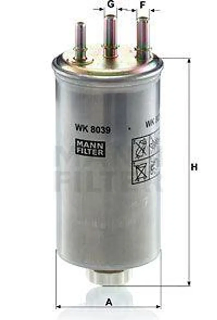 Filtre à carburant diesel WK 8039 MANN-FILTER compatible Logan et Sandero