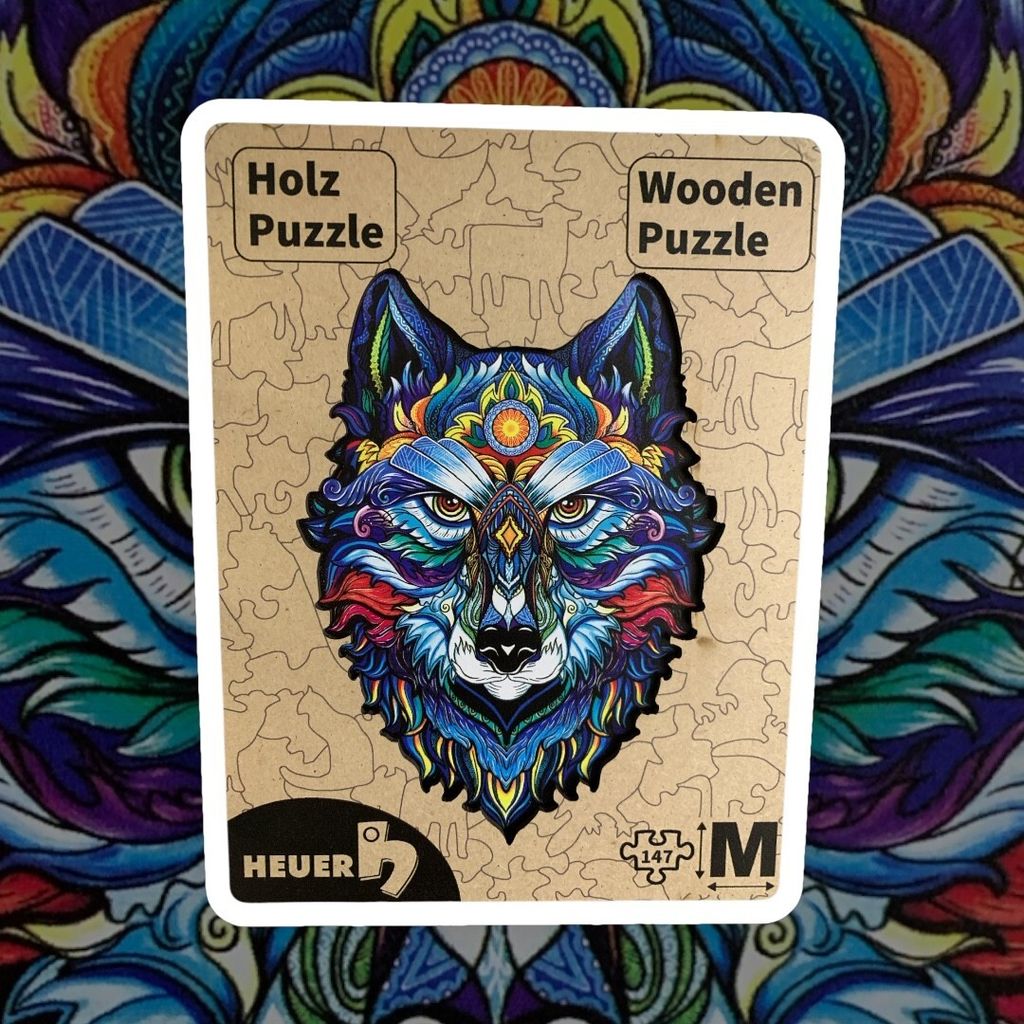 Creative-Art Wooden-Puzzle Holzpuzzle HEUER Motiv: Wolf, 147 Teile, M
