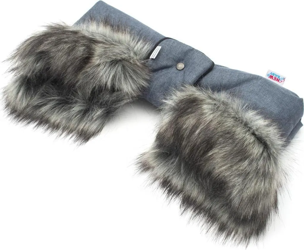 Housse Poussette 2-en-1 Fourrure Bleue Amovible et Anti-Froid Bébé