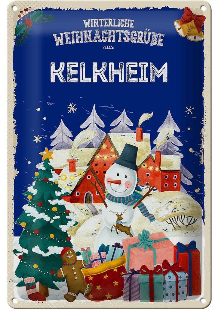 Blechschild Weihnachtsgrüße KELKHEIM 20x30cm