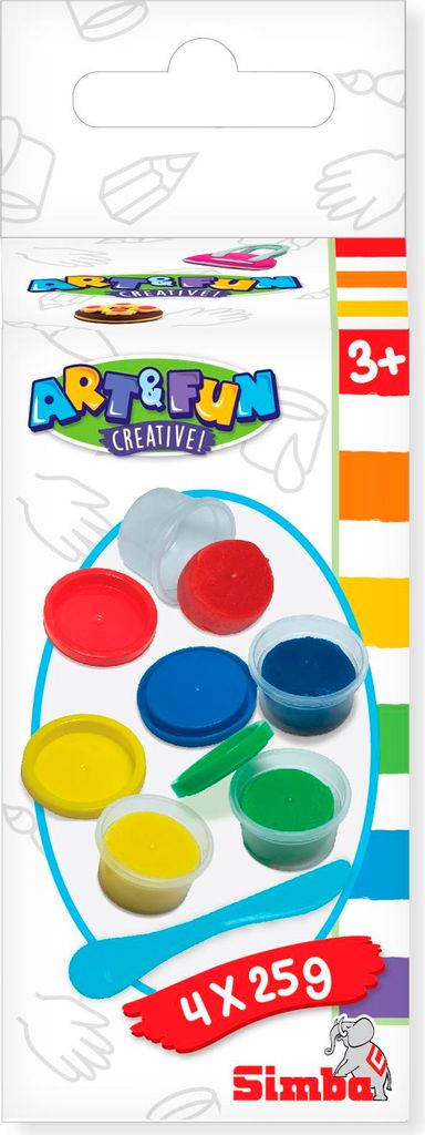 Simba Spielzeug Kreativ Knete ART & FUN Softknete 4x 25g Dose 106324741