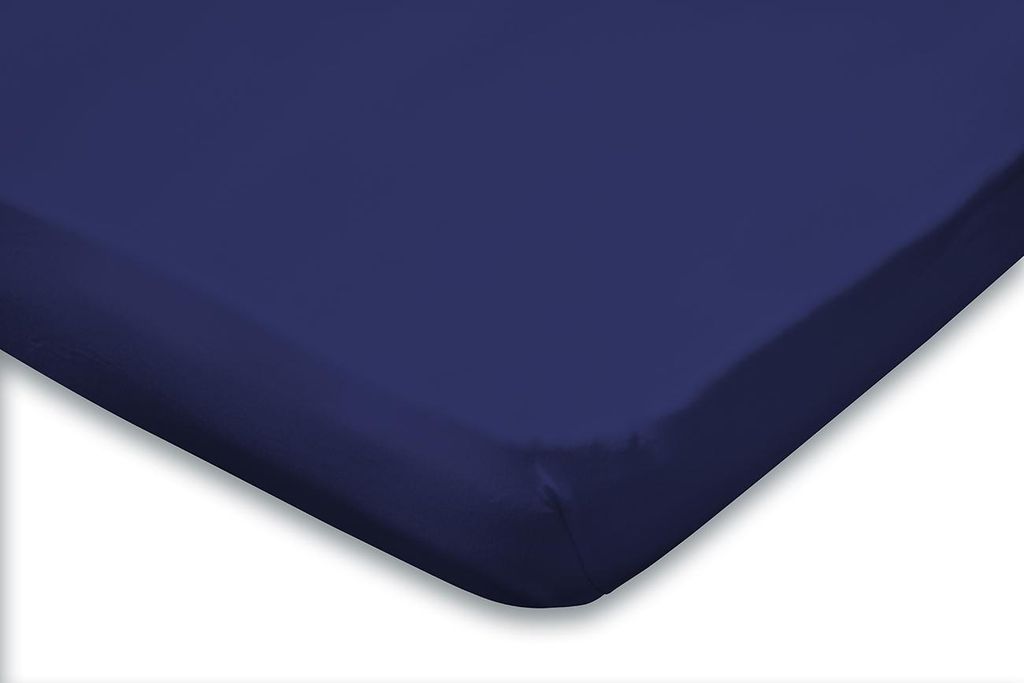 Eleganzzz Topper-Spannbetttuch Jersey Stretch – Blau – 180x210/220 - 200x200 – weich & dehnbar