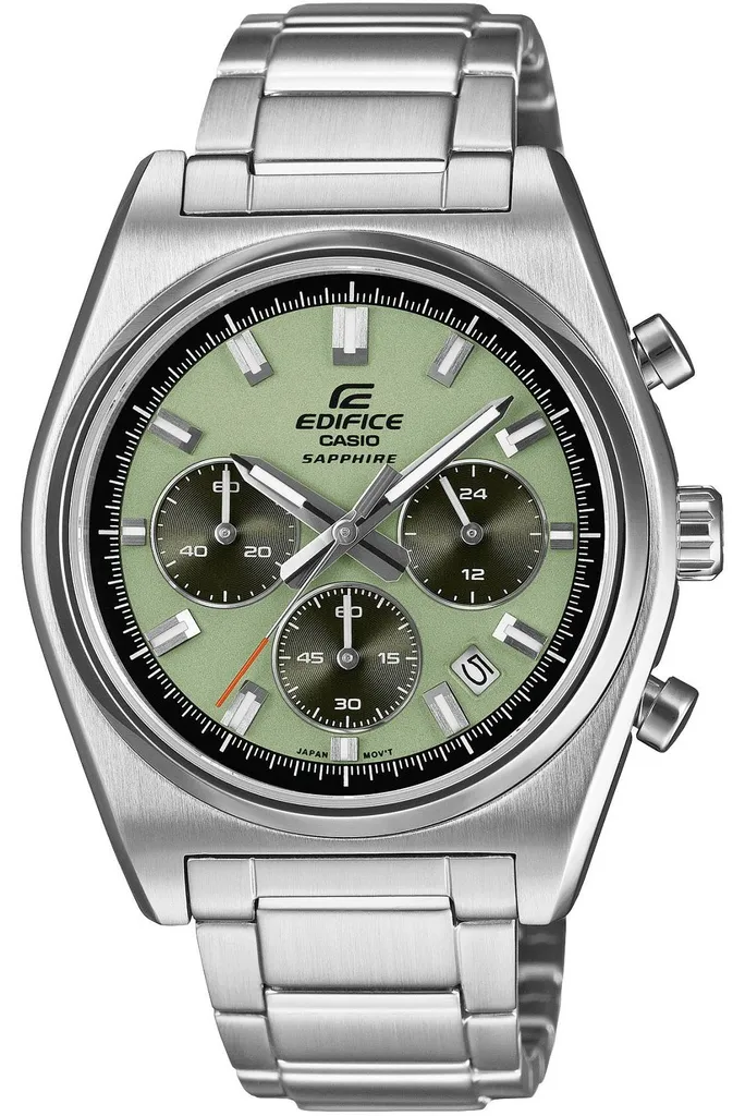 Casio Edifice EFB-730D-3AER Montre Homme en Acier Argent et Cadran Vert