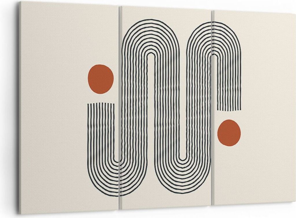 Bild auf Leinwand - Leinwandbild - 3 Teile - Minimalistisch Modern Abstraktion - 105x70cm - Wand Bild - Wanddeko - Wandbilder - Leinwanddruck - Bil...