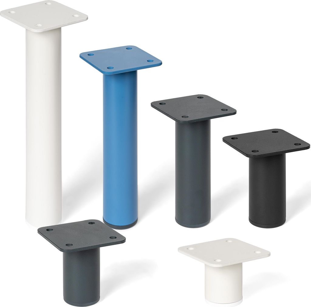 HOLZBRINK Möbelfüße 10 cm Metall Anthrazit 4 Stk. Ø42,4 mm – Möbelbeine für Sofa, Regal, Küchenmöbel, stabile Möbelfüße, modernes Desi...