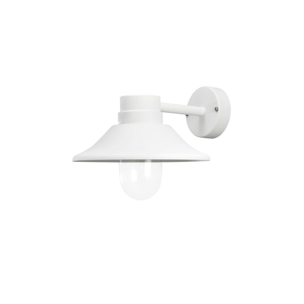 Konstsmide Vega Wandleuchte weiß lackiertes Aluminium, klares Glas, Hand EU 412-250