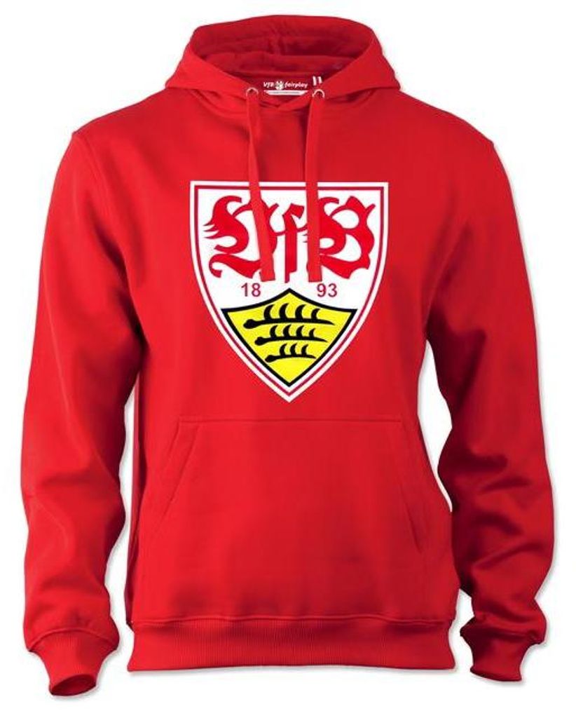 VfB Stuttgart Hoodie Wappen rot Gr. M