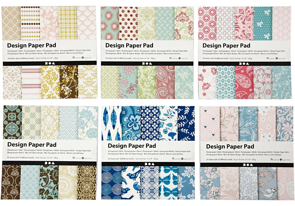 Bloc de papier créatif Assortiment motifs variés pour scrapbooking