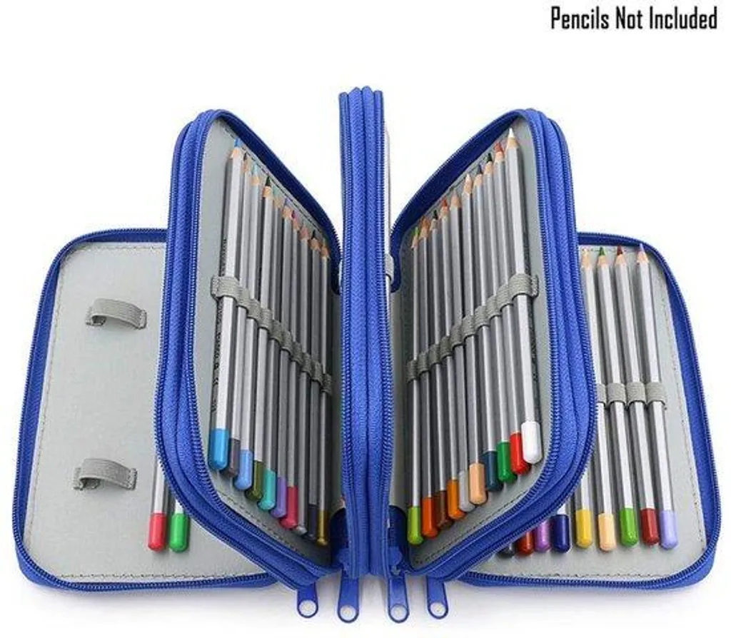 Fini les mines cassées avec cette trousse bleue de 72 places organisées