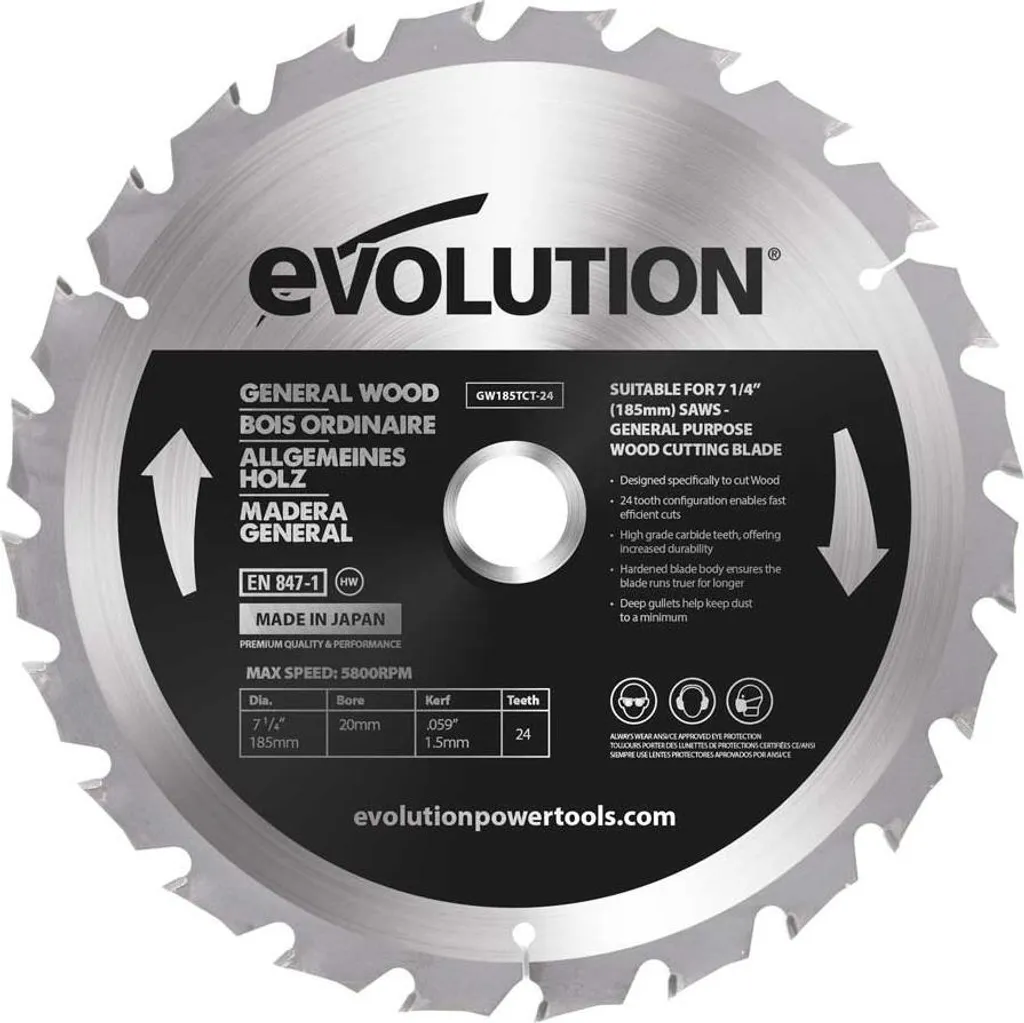 Lama Troncatrice 185 mm Evolution TCT - Lunga Durata in Widia