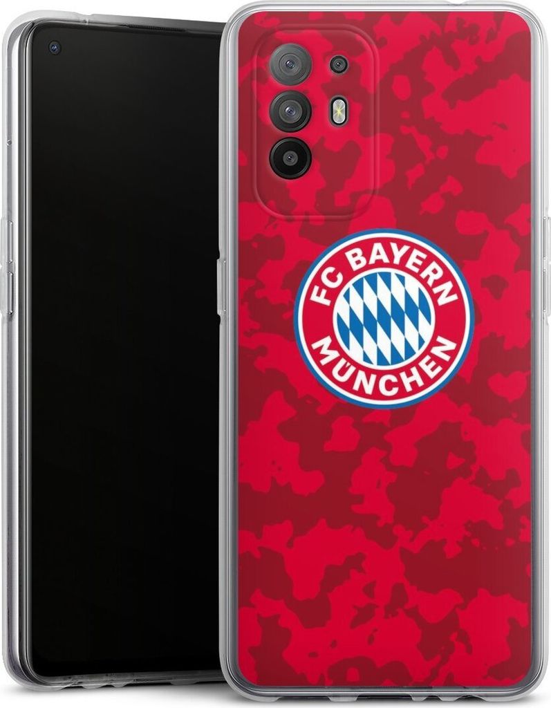 DeinDesign Handyhülle für Oppo A94 5G Silikon Hülle Case Smartphone Schutzhülle FC Bayern München Camouflage FCB