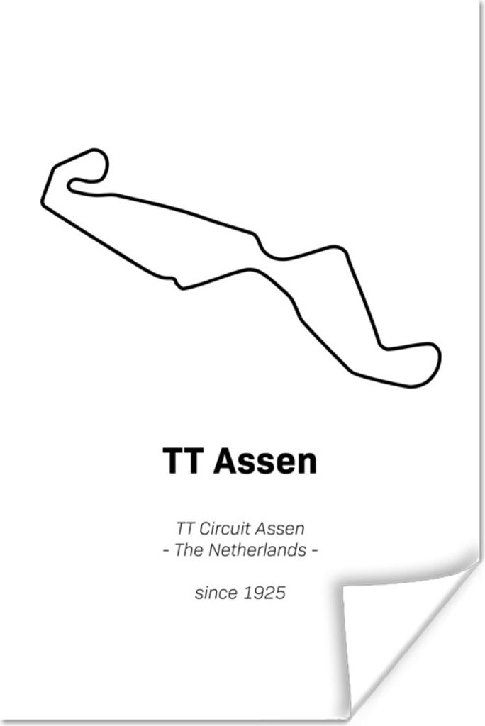 MuchoWow Poster TT Assen - Rennstrecke - Rennen 60x90 cm - Wanddekoration