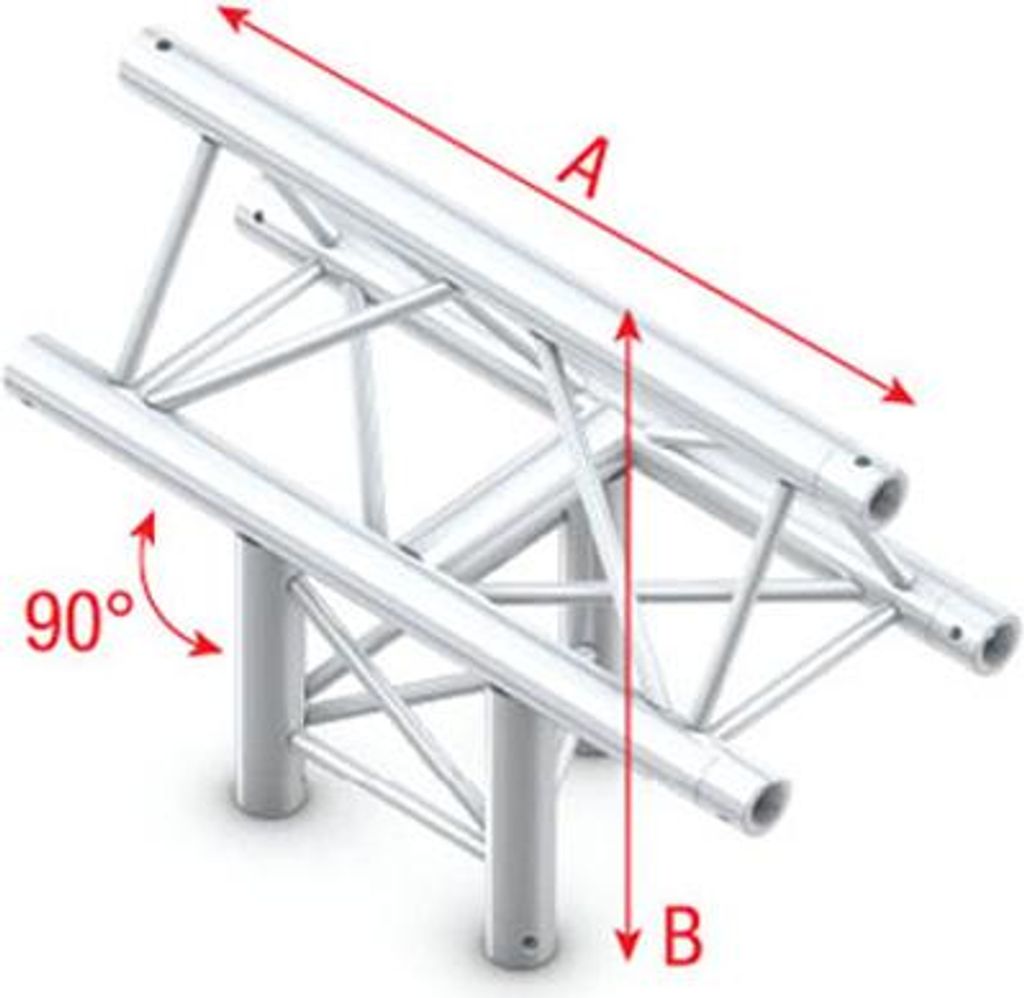 Milos Pro-30 Triangle G Truss - T-Cross vertical - 3-way - apex up - 71 cm ATU35B - 90° corner - G