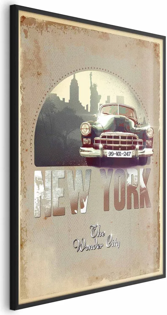 Quadro New York 60x90 con Cornice Nera Minimal | Arredamento Moderno