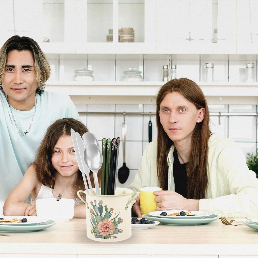 Essstäbchenhalter aus Bruchfestem Kunststoff Dekorativer Besteckorganizer Küchenutensilien Behälter für Tisch und Wandmontage Praktischer Aufbe...