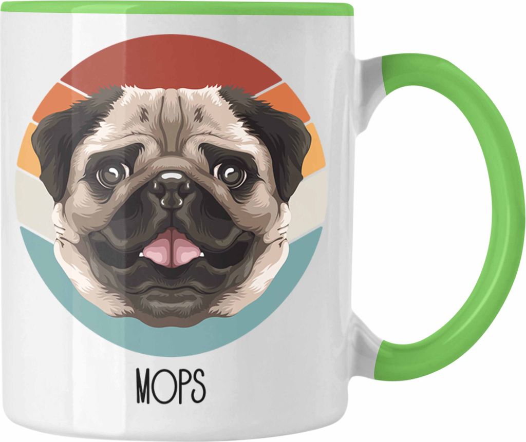 Trendation - Mops Besitzer Tasse Geschenk Lustiger Spruch Geschenkidee Mops Mama Papa (Grün)
