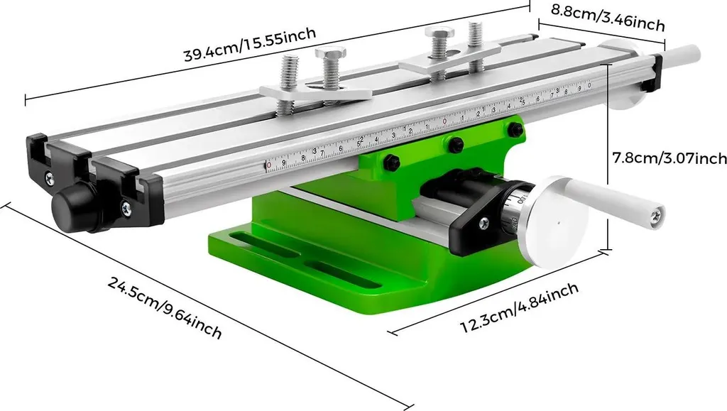 Supporto Tavola a Croce XY 310x90mm - Scale Regolabili e Base Ghisa - 2