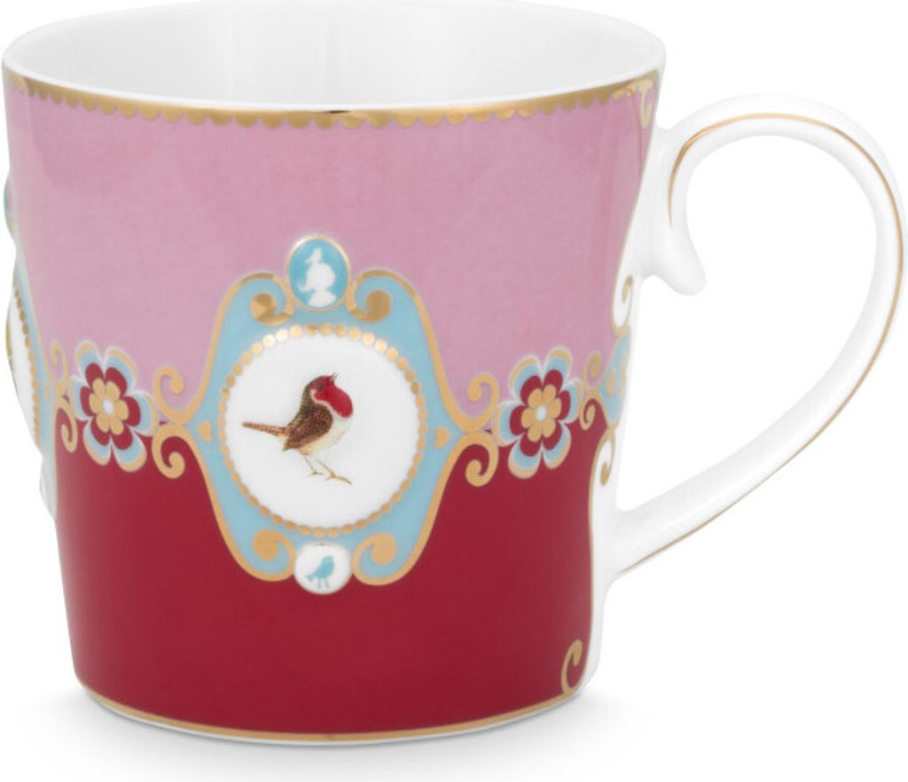 PIP STUDIO Love Birds Medaillion Henkelbecher rot/pink Produktbild 