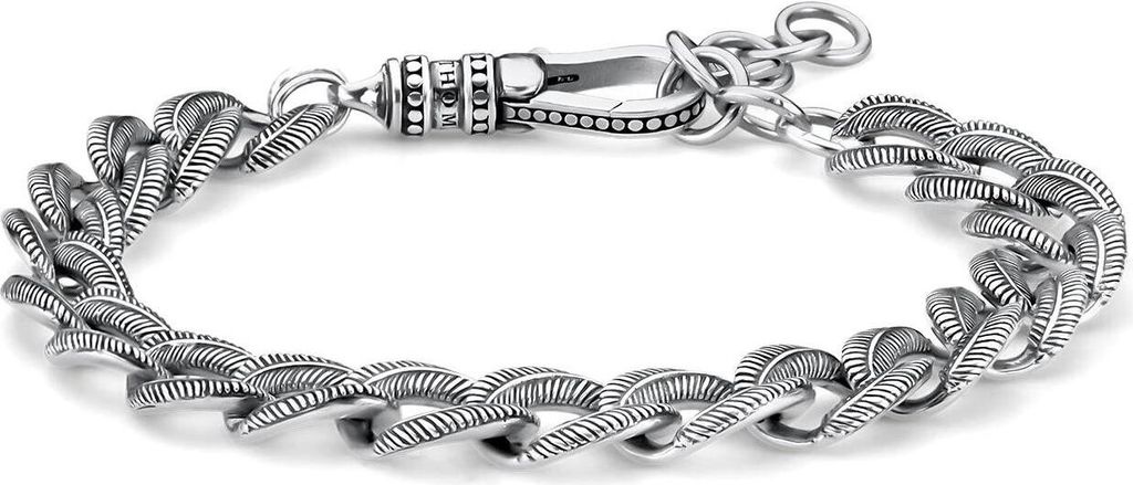 Thomas Sabo Pulsera Con Cuentas Negras Plata De Ley 925 A2098-130