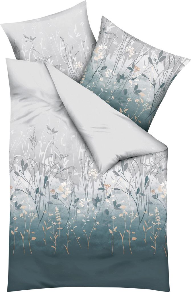 Kaeppel Bettwäsche Herbal" hellgrau 1x 135x200 cm + 1x 80x80 cm"