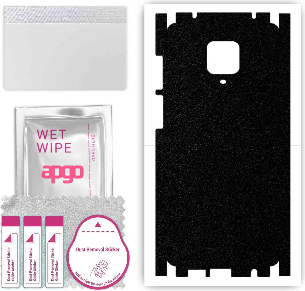 apgo Rückseite + Seiten Schutzfolie, Skin, kompatibel mit Xiaomi Redmi Note 9 Pro Max, Hinten Displayschutzfolie aus Vinylfolie, kratzfest, einfac...