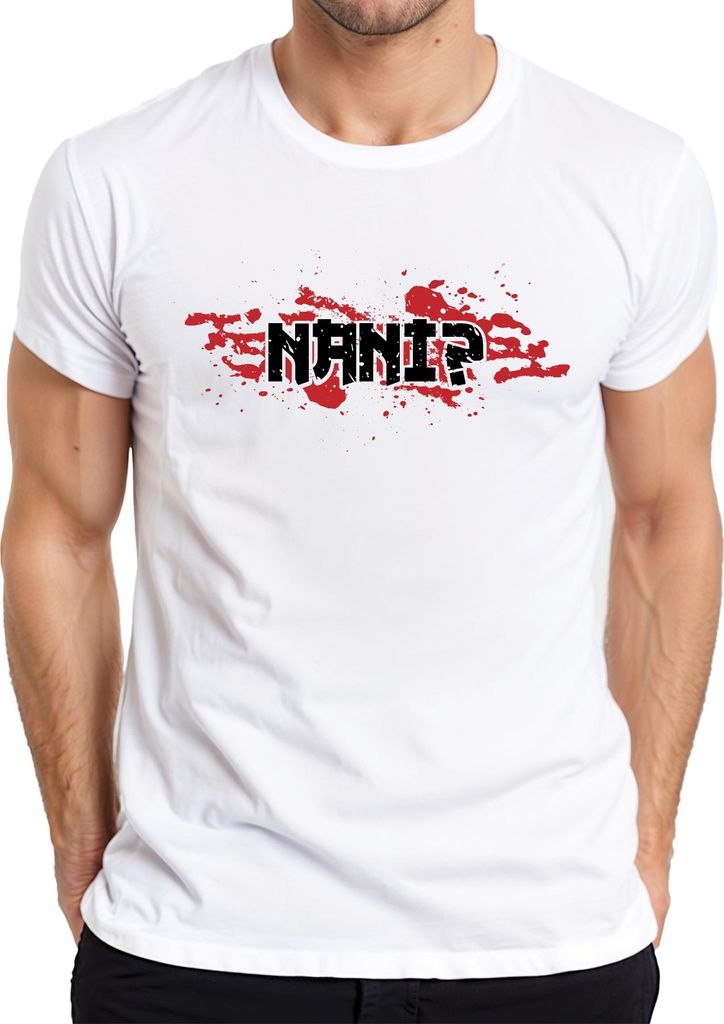 NANI? Anime Manga Ästhetik Otaku Japan Meme Gaming Japanisch Herren T-Shirt, Weiß, L
