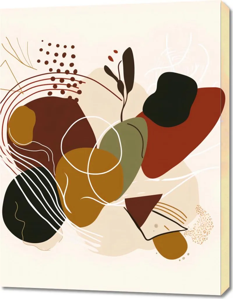 Tableau abstrait Éruption organique 70x90 cm - Design intérieur moderne