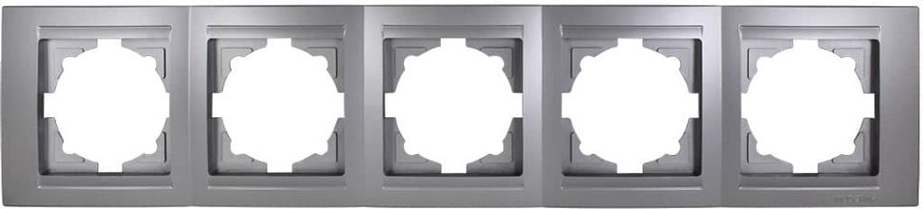 Gunsan Moderna 5-fach Rahmen für 5 Steckdosen Schalter Dimmer Silber