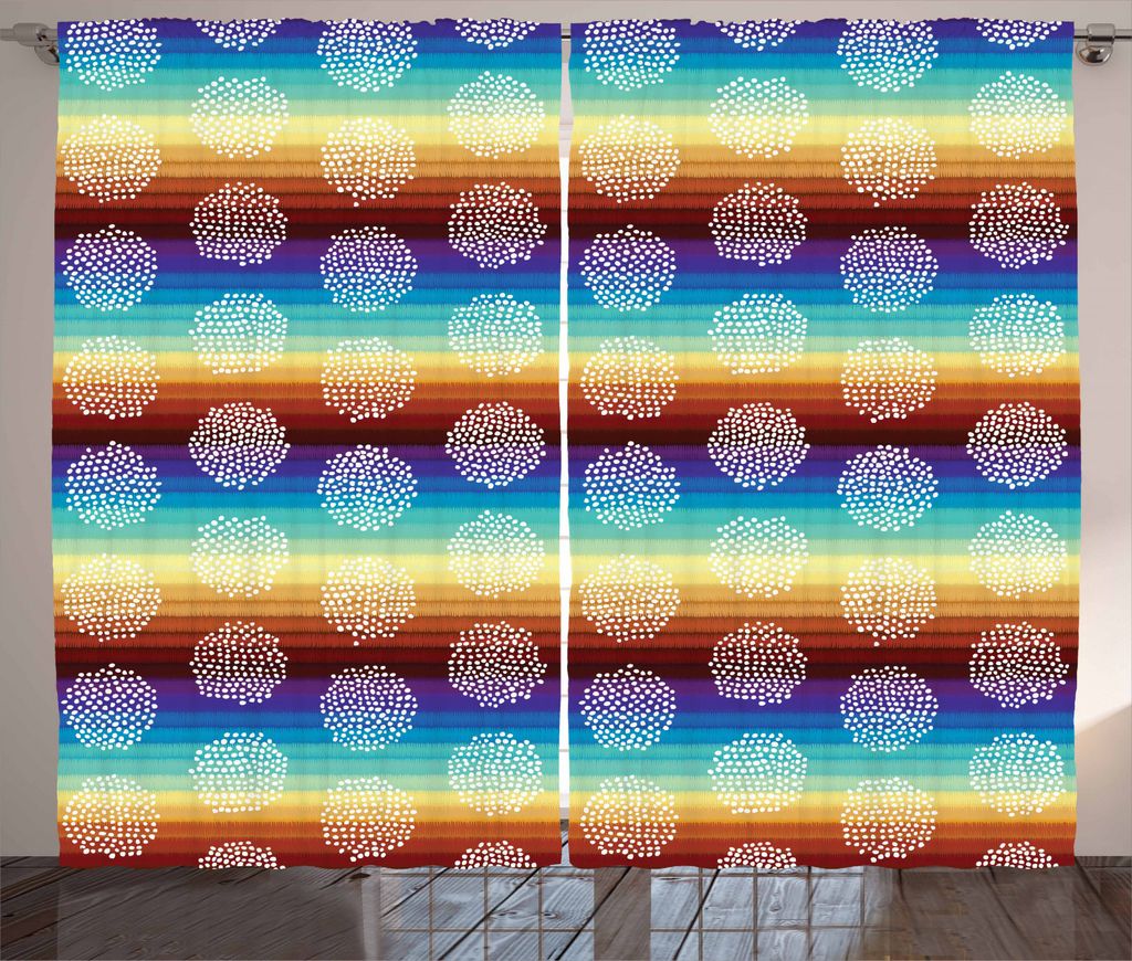ABAKUHAUS aztekisch Rustikaler Vorhang, Horizontale Linien Kulisse, Wohnzimmer Universalband Gardinen mit Schlaufen und Haken, 280 x 245 cm, Mehrfa...