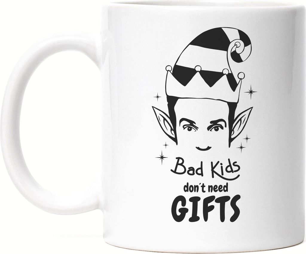 Bad Kids don't need gifts Tasse weiß Weihnachten Christmas Party Geschenk Geschenkidee Happy Christmas