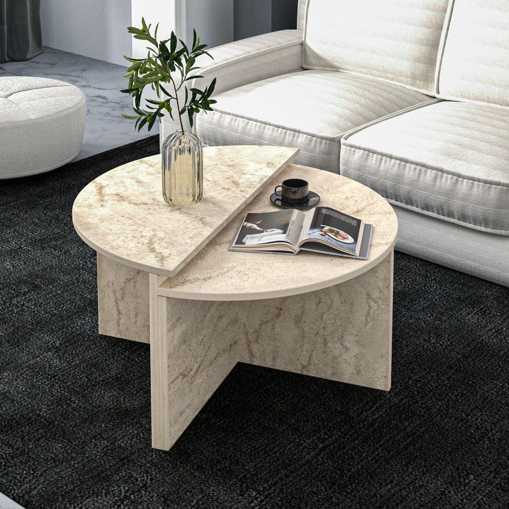 Skye Decor, Dolunay - Travertine, Couchtisch, Travertin, Produktbild 
