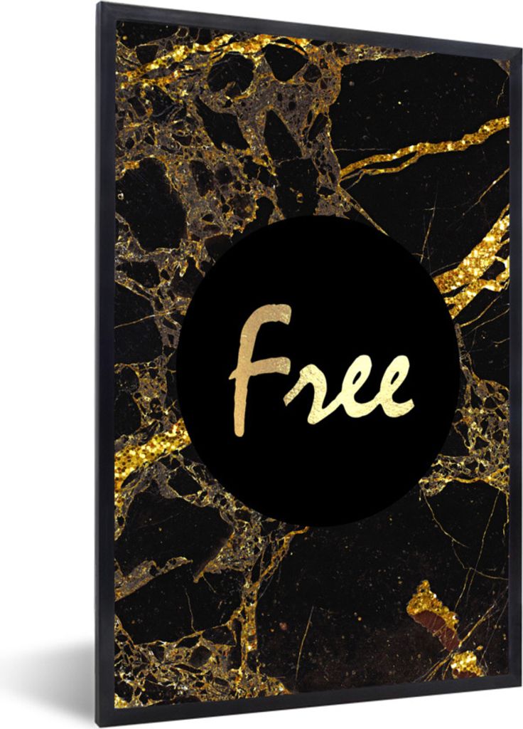 MuchoWow Gerahmtes Poster Zitate - - Gold - Marmor 20x30 cm - Poster mit Schwarzem Bilderrahmen Wandposter Rahmen Foto Bilder - Drucken - Bilder ...