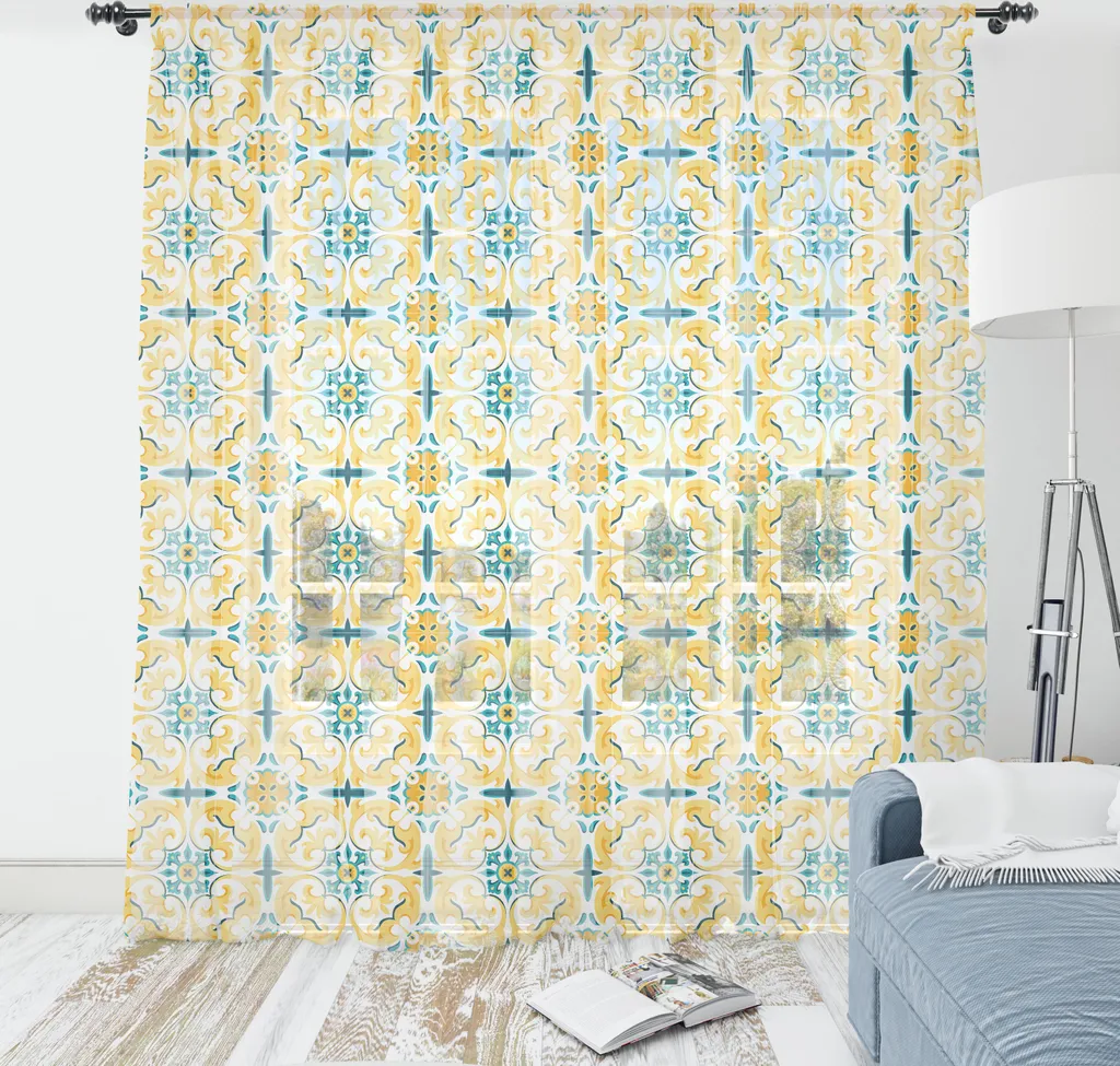 ABAKUHAUS Arazzo vittoriano, Dolce motivo botanico vorticoso ripetuto, Arazzo in raso setoso per soggiorno e camera da letto, 160 cm x 274 cm, Senape Multicolore