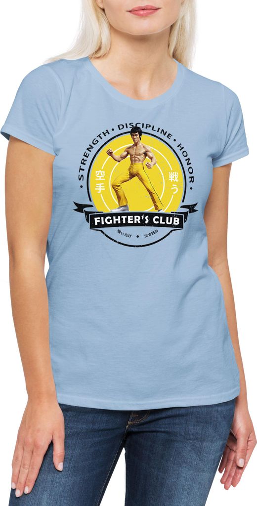 Urban Backwoods Fighter's Club Lee I, Damen T-Shirt, Farbe: Hellblau, Größe: 2XL