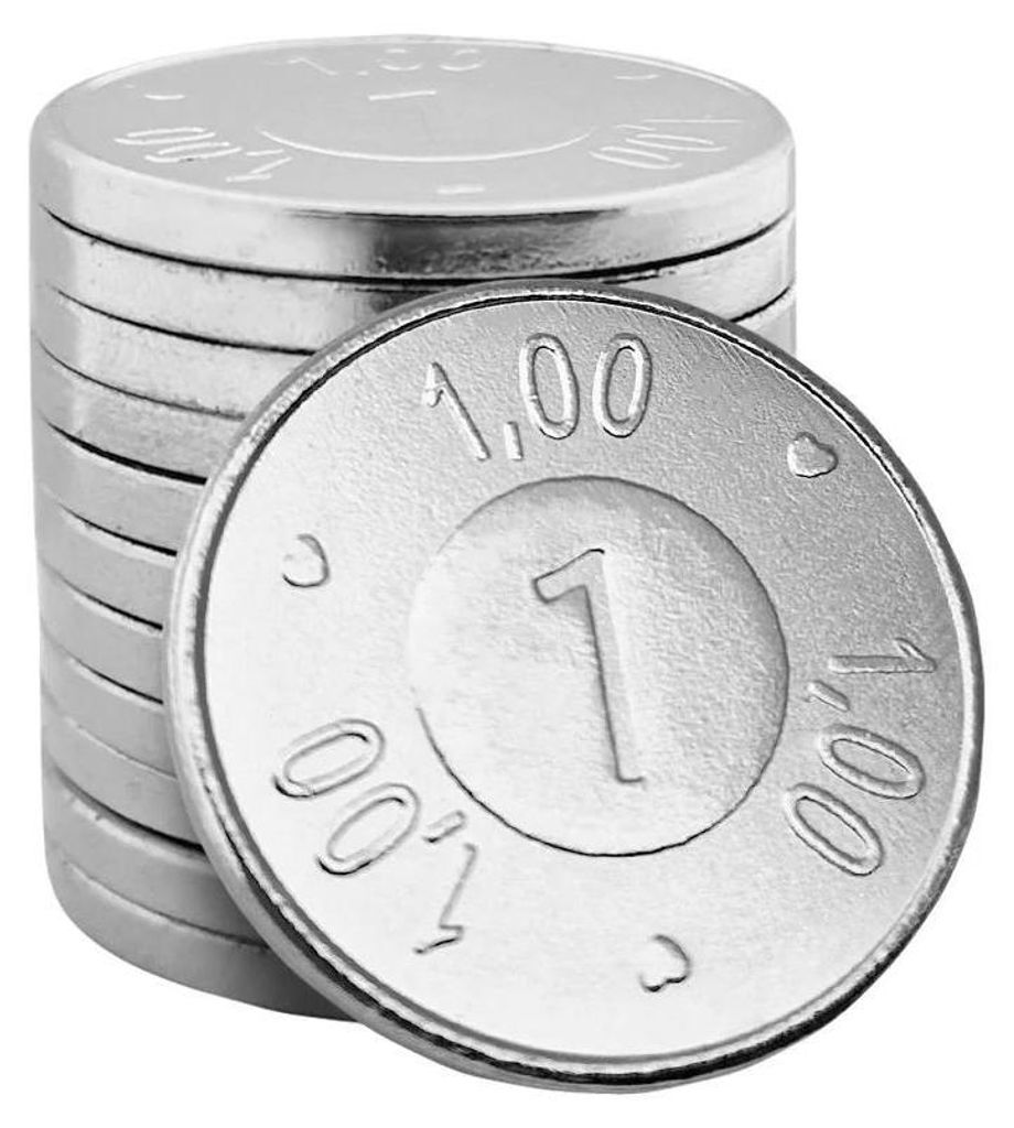 CombiCraft Einkaufswagenmünze 1€-Format - 100 Stück Produktbild 